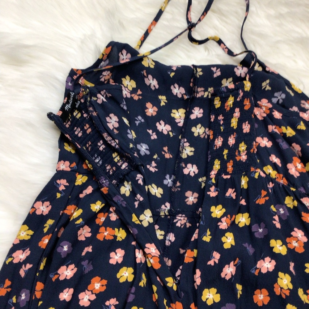 Madewell Smocked Floral Culotte Crop Wide Leg Jumpsuit Flowers Straps 2 - Picture 11 of 12
